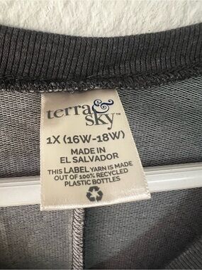 Terra & Sky Charcoal Gray Plus Size Knit Top
